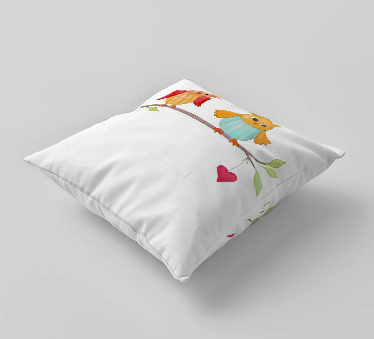 Eulen auf einem Zweig cuscino da Farbwelten