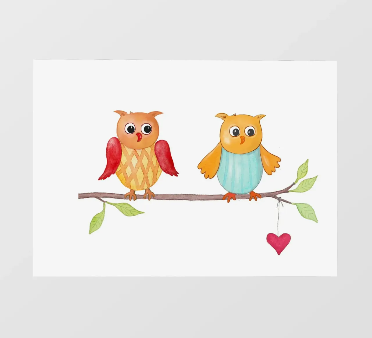 Eulen auf einem Zweig pellicola backlit da Farbwelten