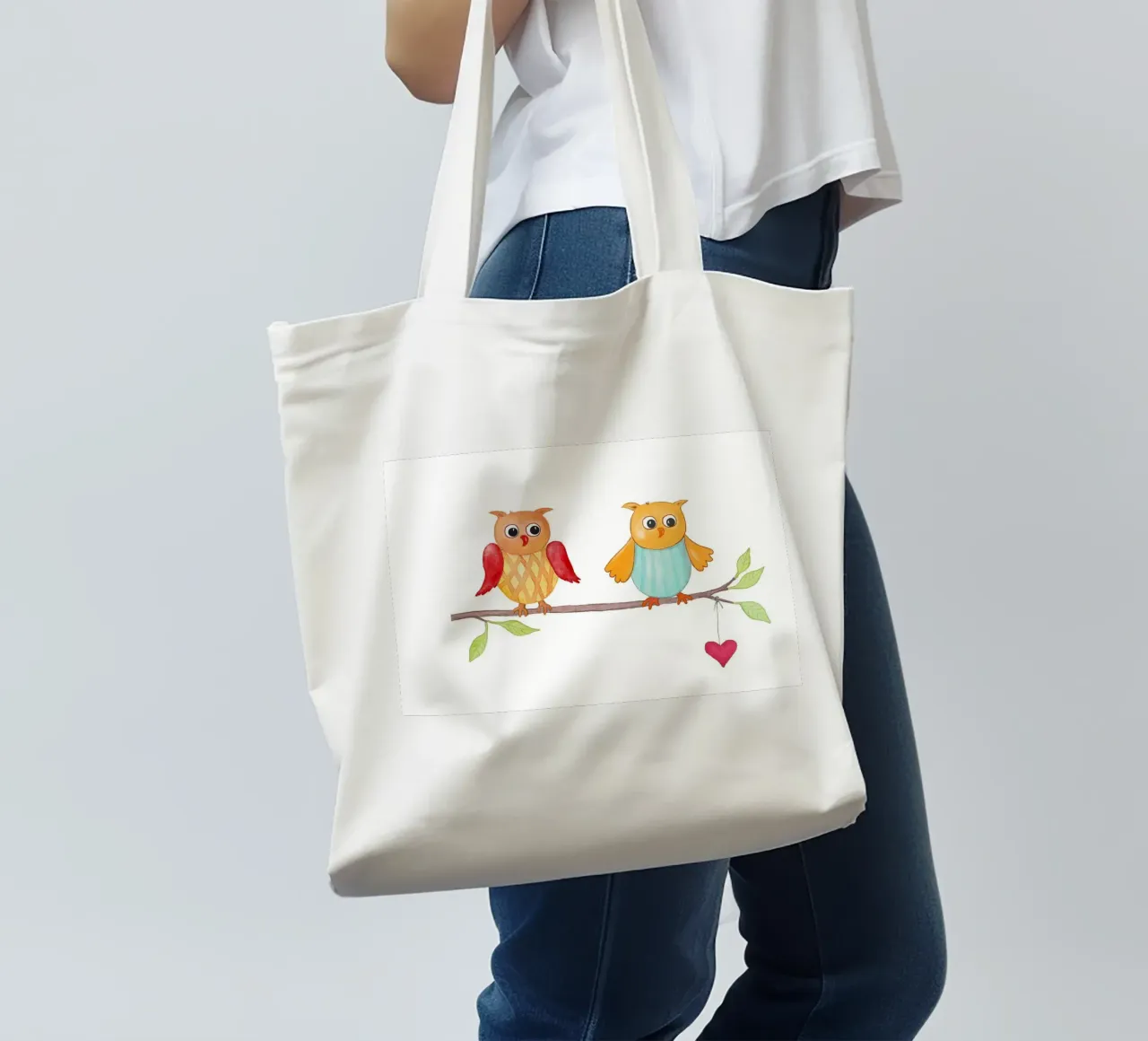 Eulen auf einem Zweig borsa in juta da Farbwelten