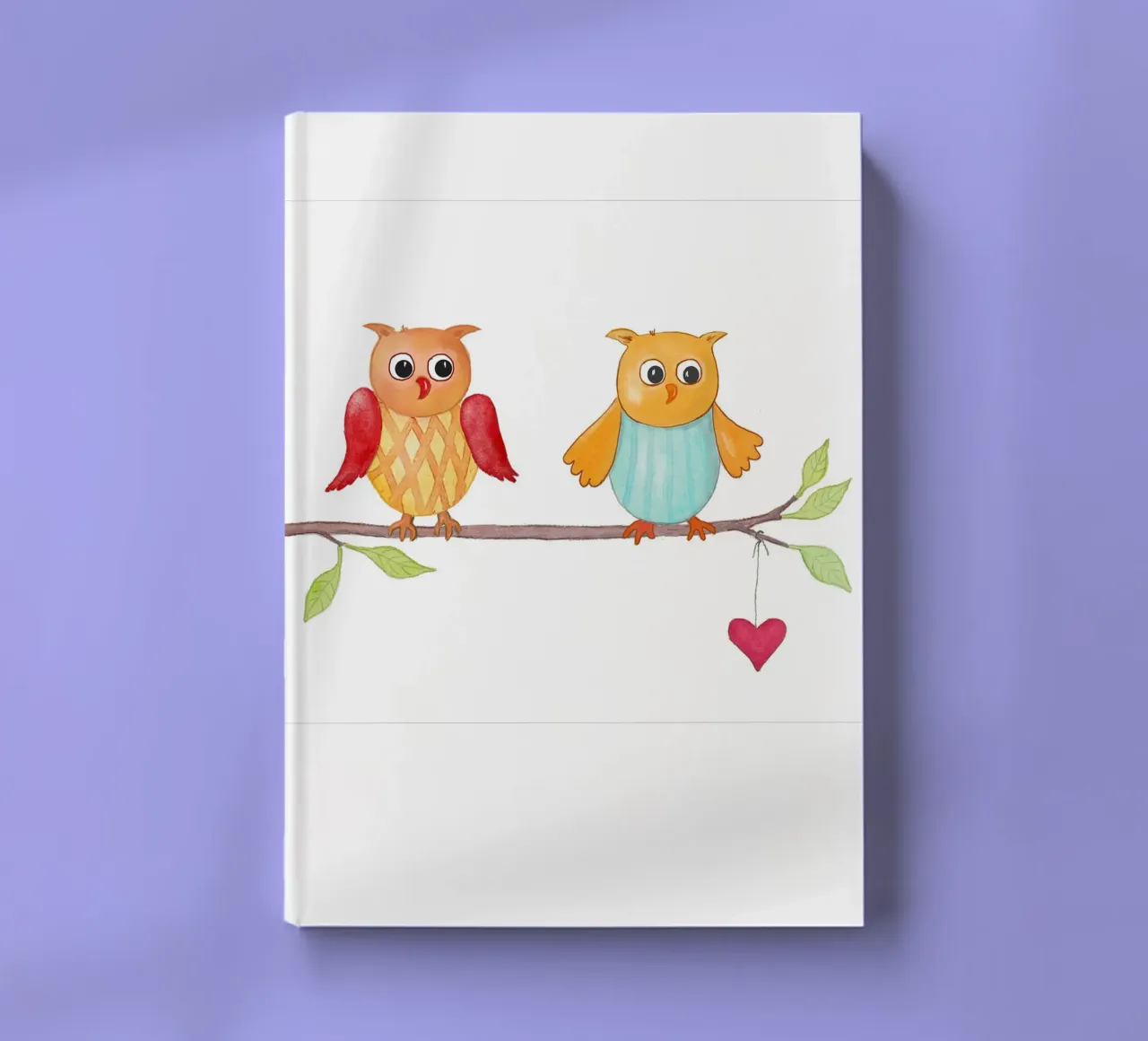 Eulen auf einem Zweig notebook by Farbwelten