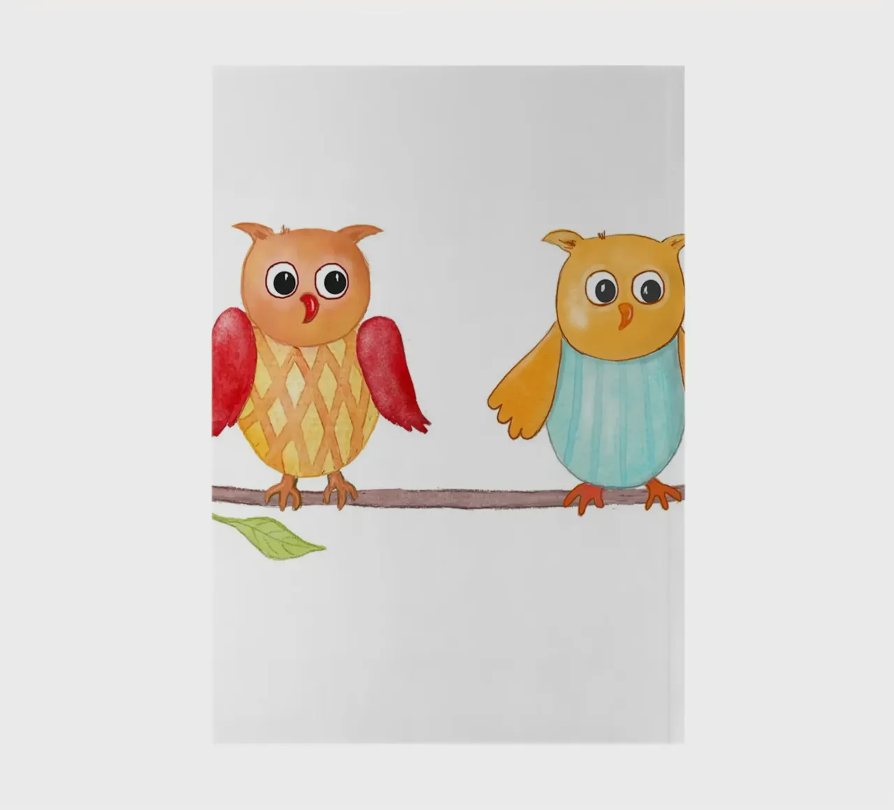 Eulen auf einem Zweig notebook by Farbwelten