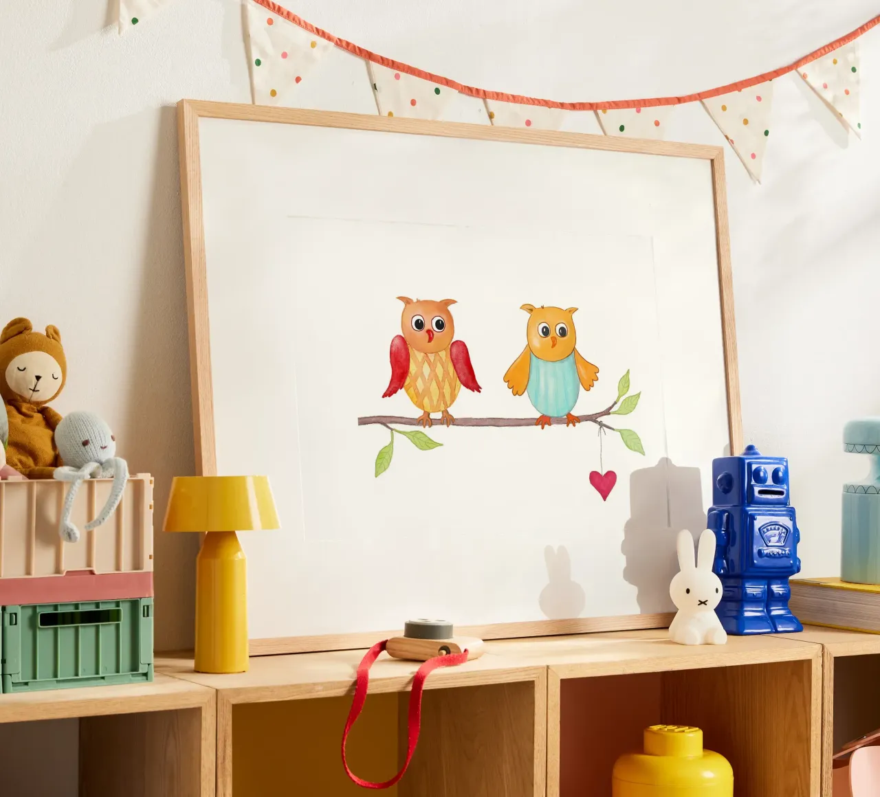 Eulen auf einem Zweig carta hahnemühle da Farbwelten