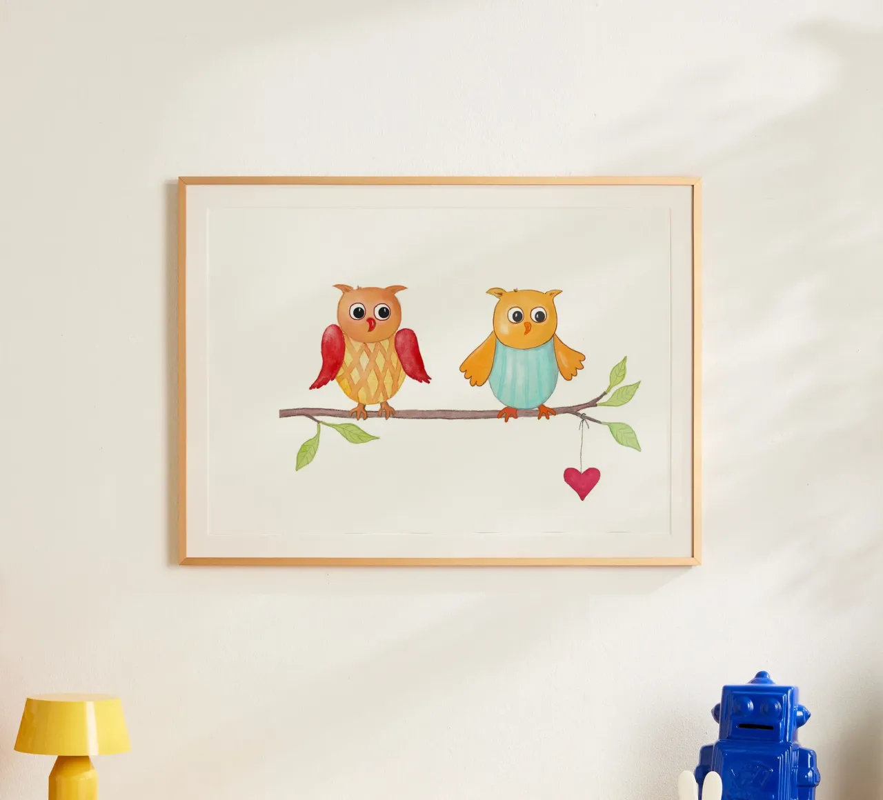 Eulen auf einem Zweig carta hahnemühle da Farbwelten