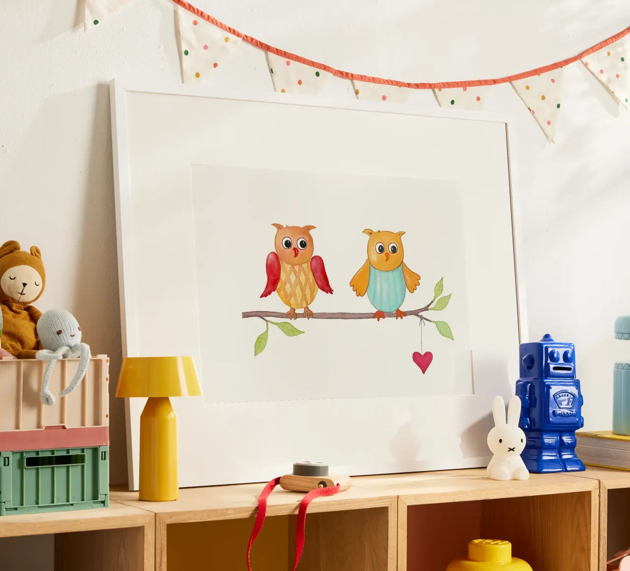 Eulen auf einem Zweig carta hahnemühle da Farbwelten