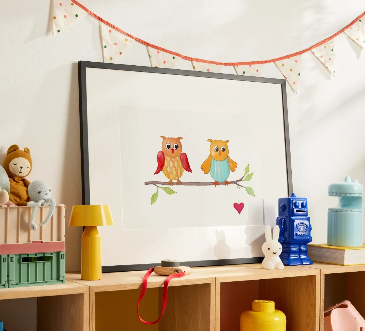 Eulen auf einem Zweig carta hahnemühle da Farbwelten