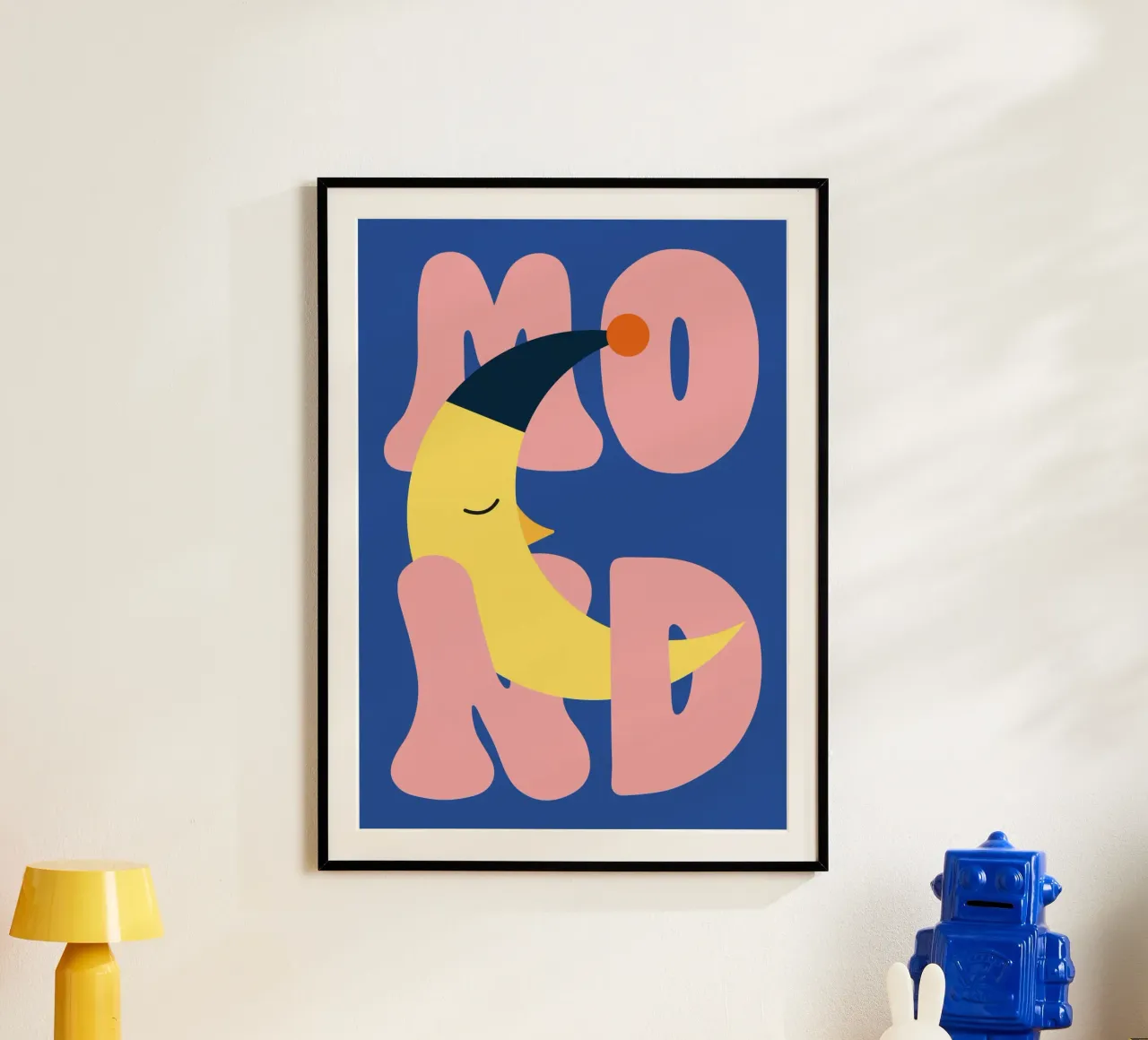 Luna addormentata poster con telaio in plastica da Susann Stefanizen
