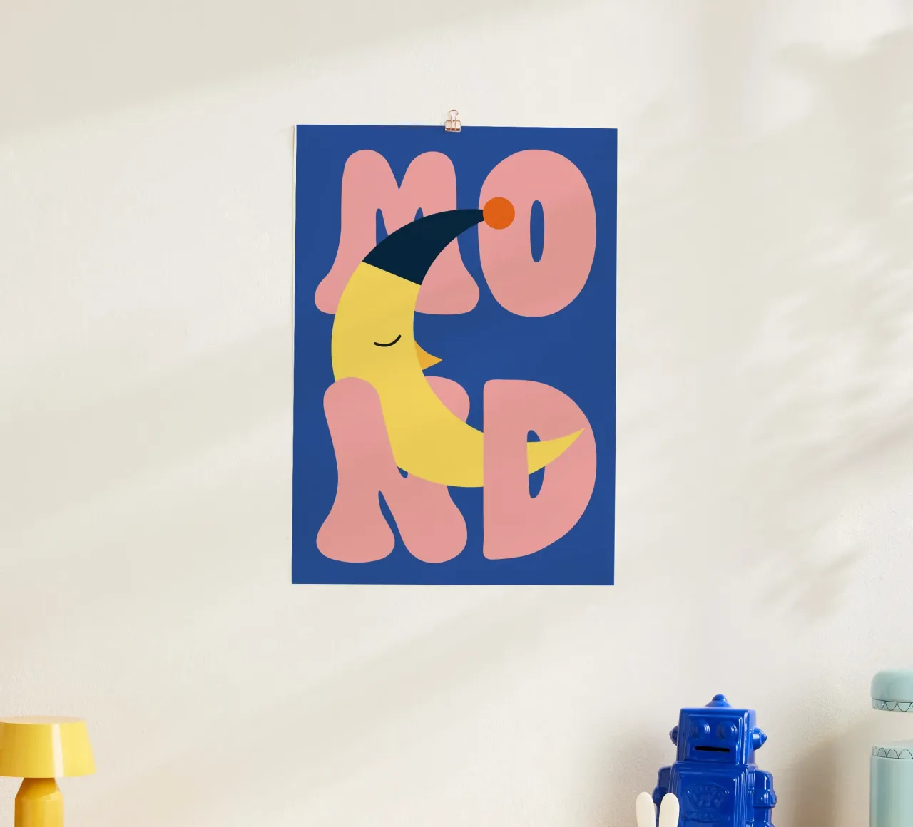 Luna addormentata poster con telaio in plastica da Susann Stefanizen