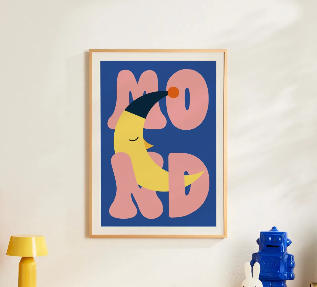 Luna addormentata poster con telaio in plastica da Susann Stefanizen