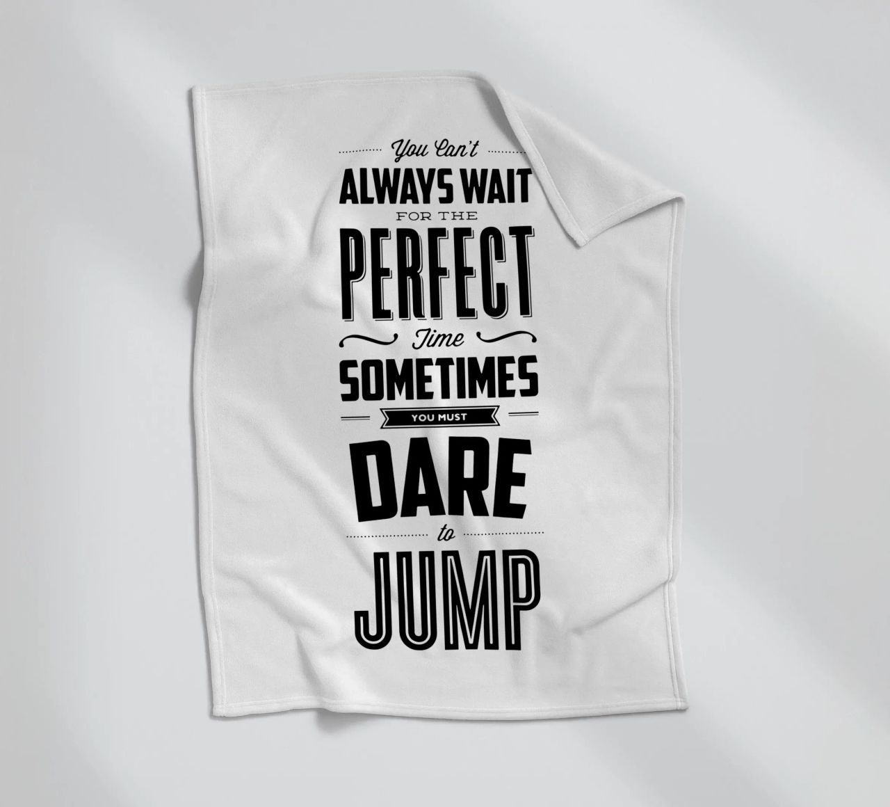 You Can't Always Wait for the Perfect Time Typografie Design fleece blanket by THE MOTIVATED TYPE