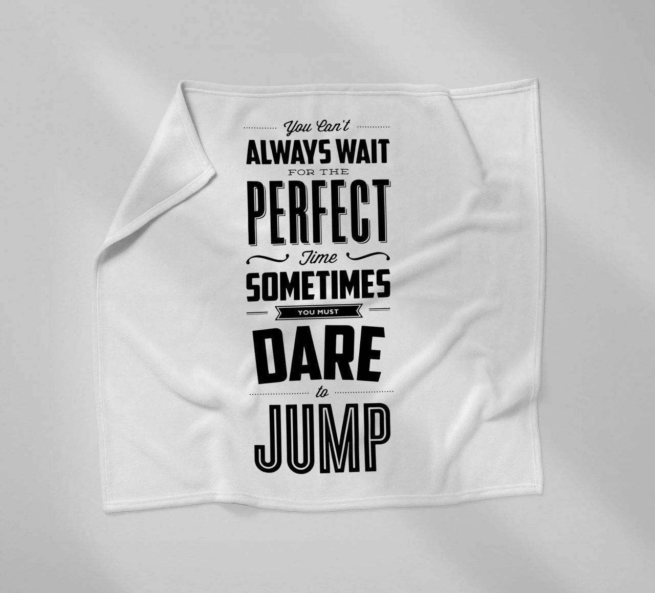 You Can't Always Wait for the Perfect Time Typografie Design fleece blanket by THE MOTIVATED TYPE