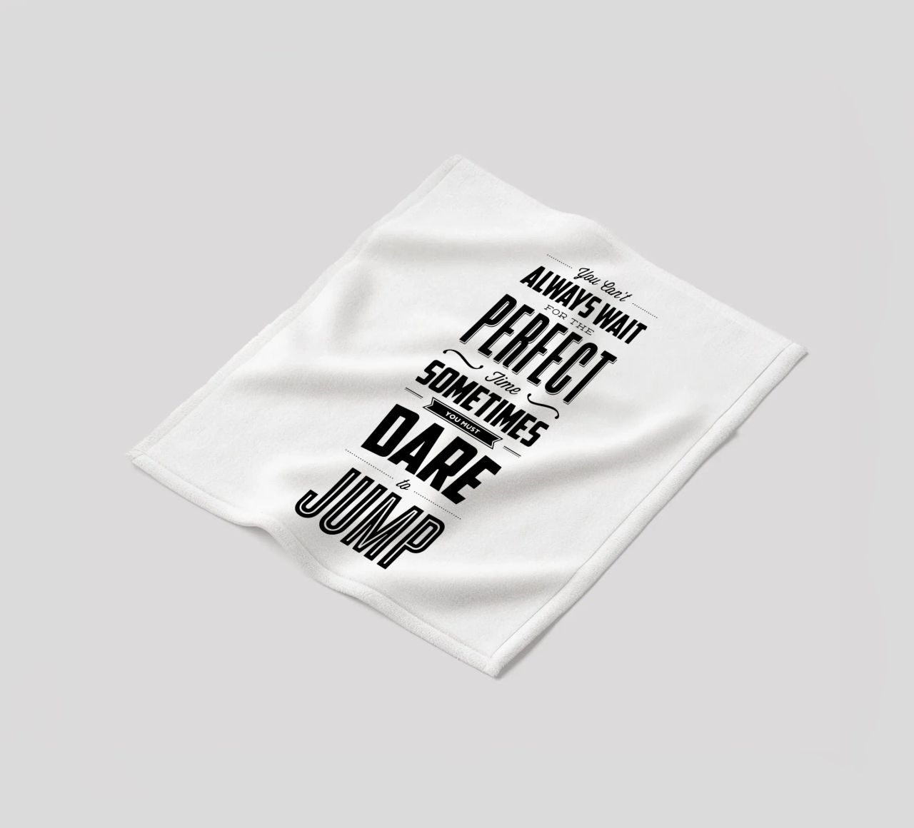 You Can't Always Wait for the Perfect Time Typografie Design fleece blanket by THE MOTIVATED TYPE