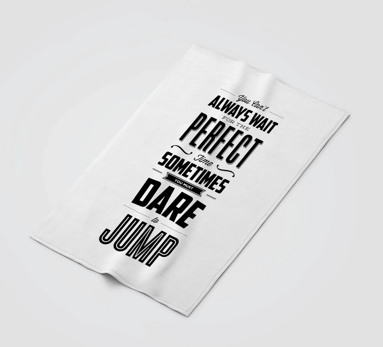 You Can't Always Wait for the Perfect Time Typografie Design fleece blanket by THE MOTIVATED TYPE