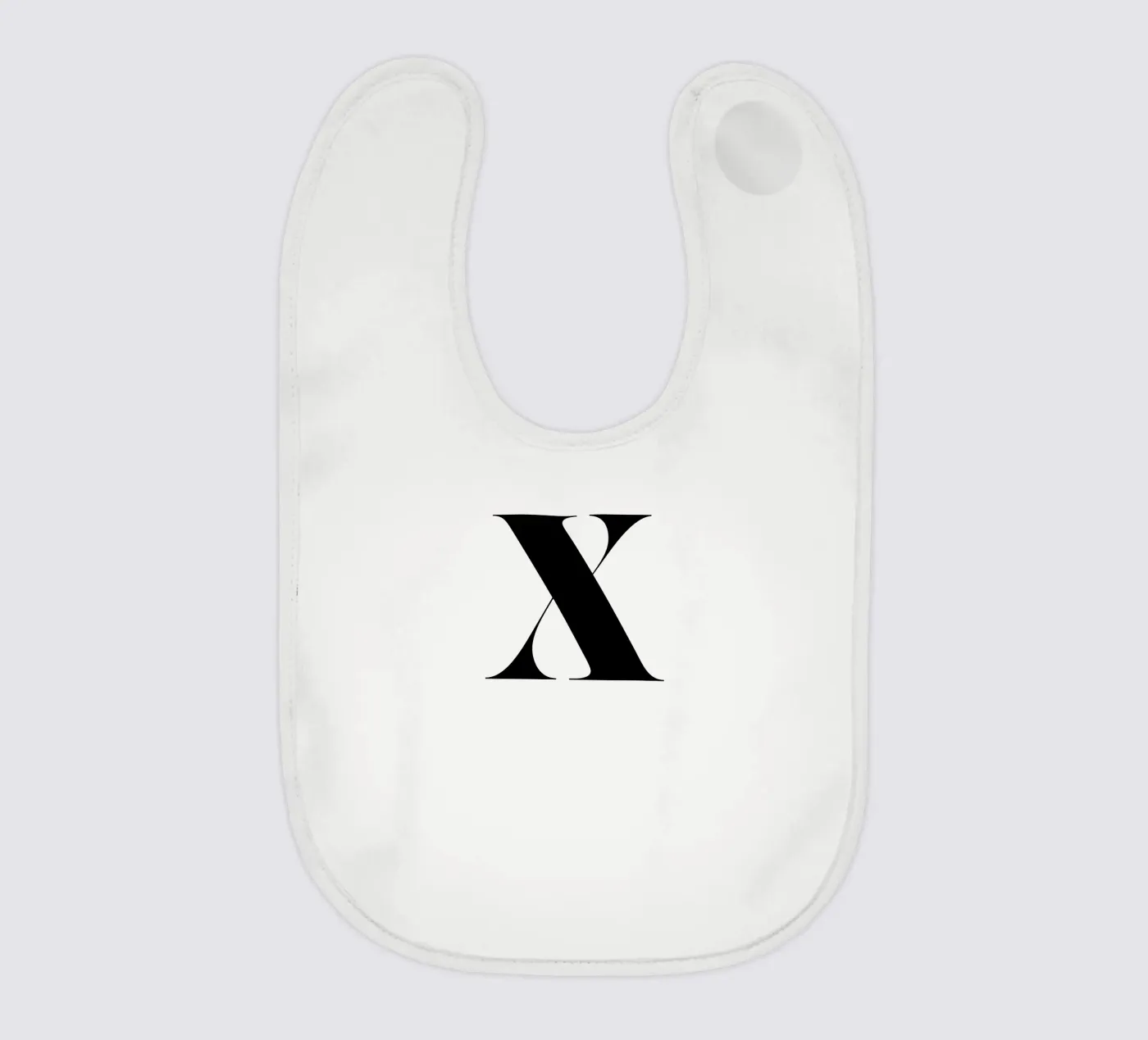 X baby bib by Mottos by Sinan Saydik