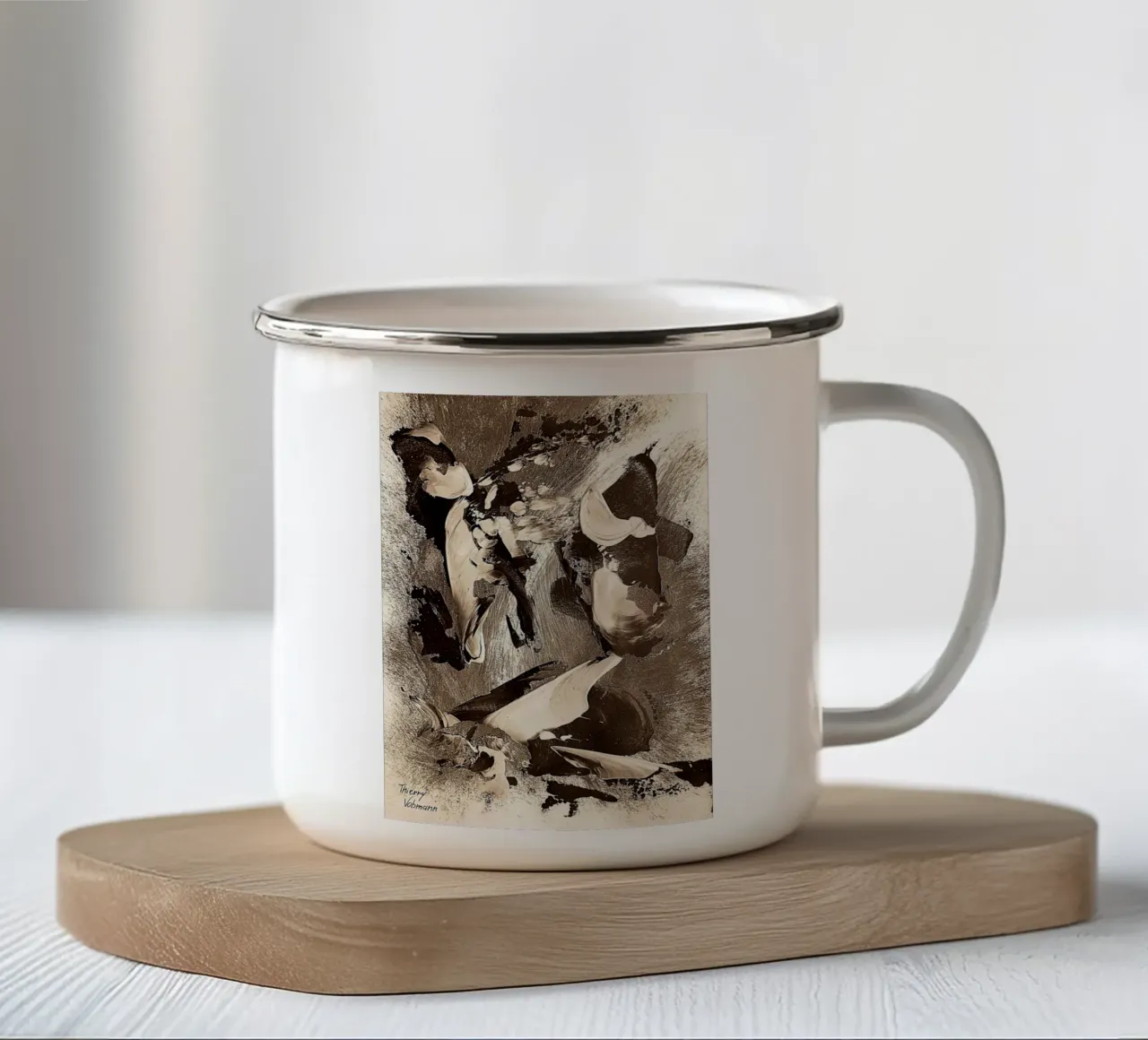 SEPIA 32 tazza in smalto da Thierry Vobmann Abstract painting