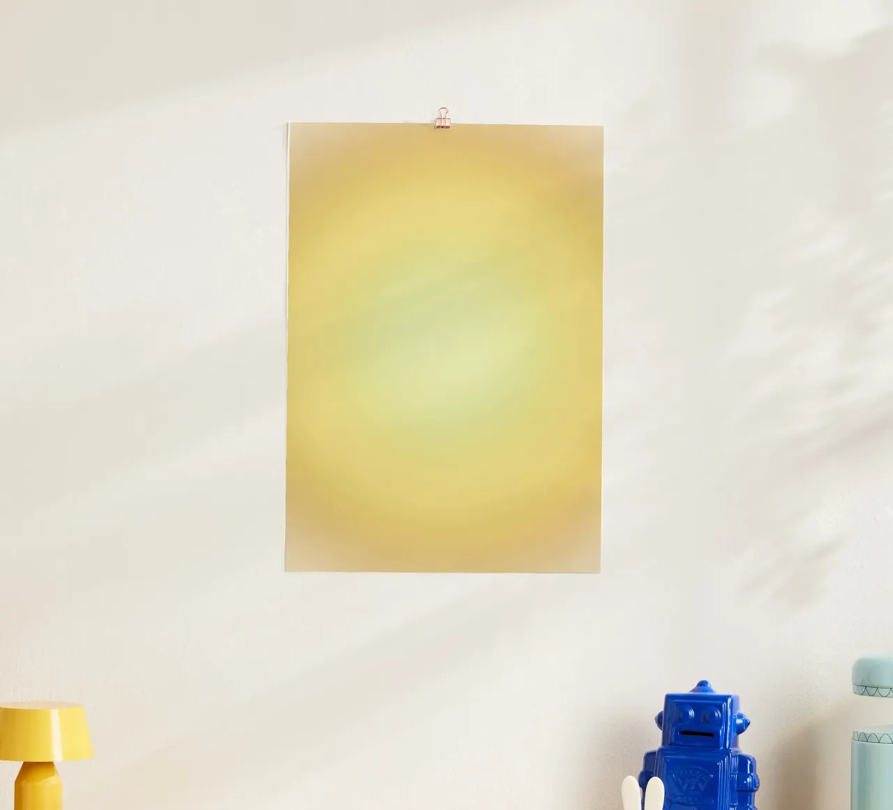 Golden Breathing Space Poster mit Holzrahmen von KidzStudio