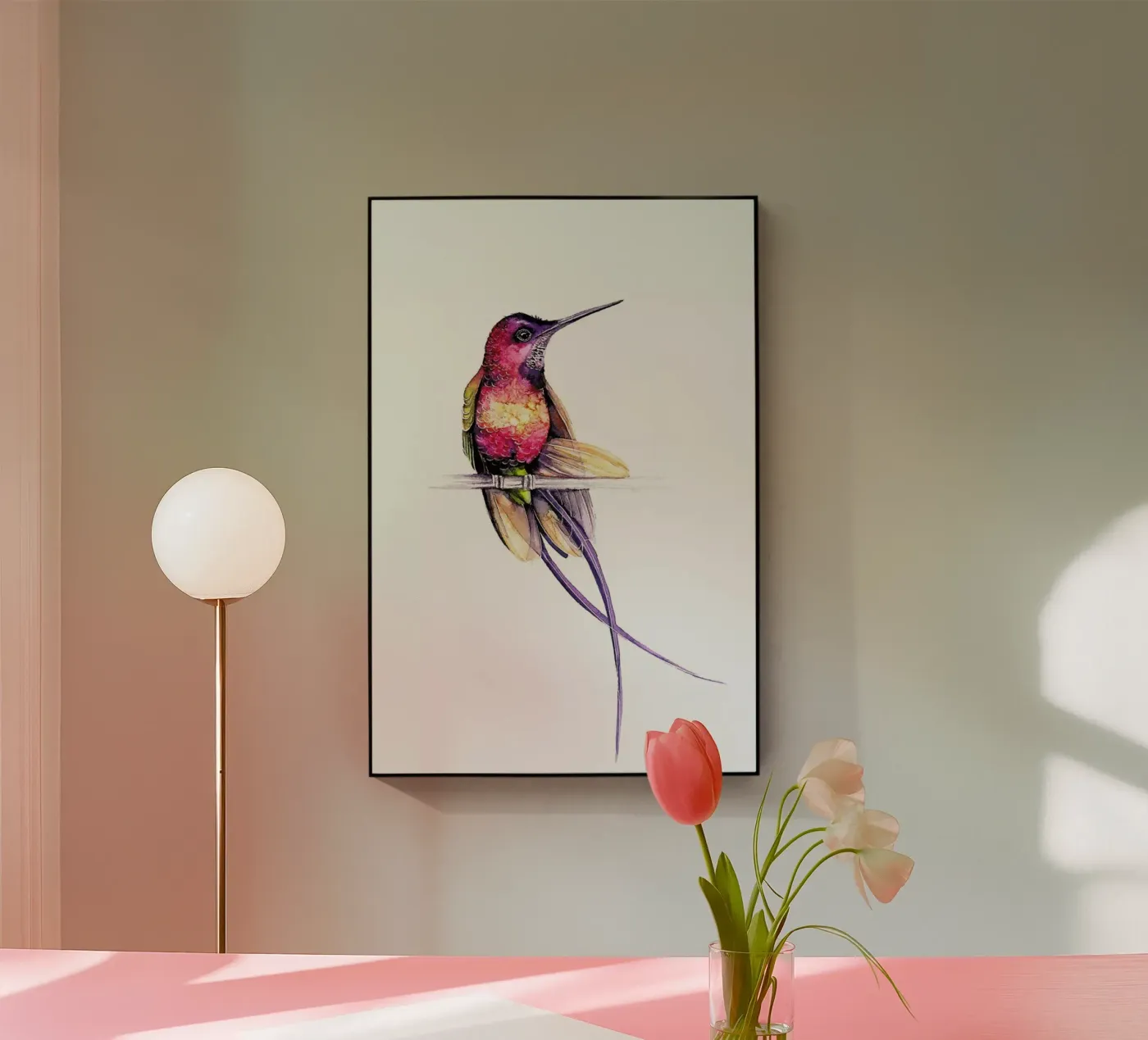 Hummingbird Acryl-Glas von Karolina Kijak