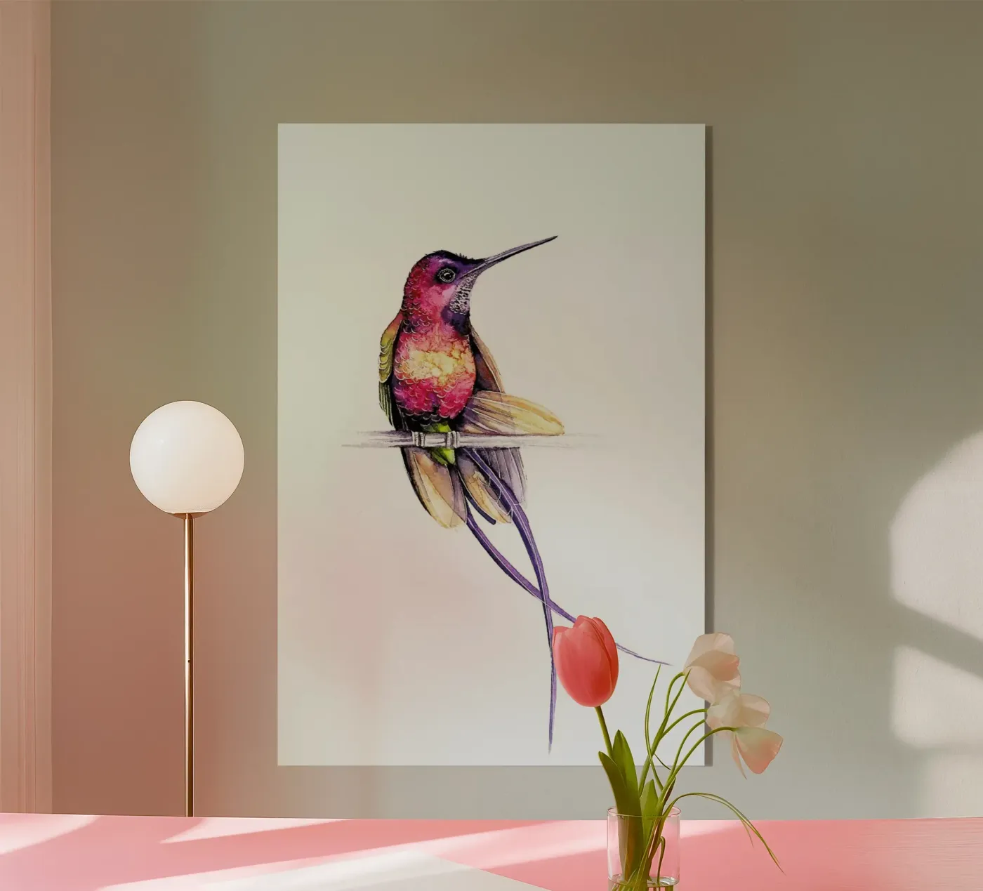 Hummingbird Acryl-Glas von Karolina Kijak
