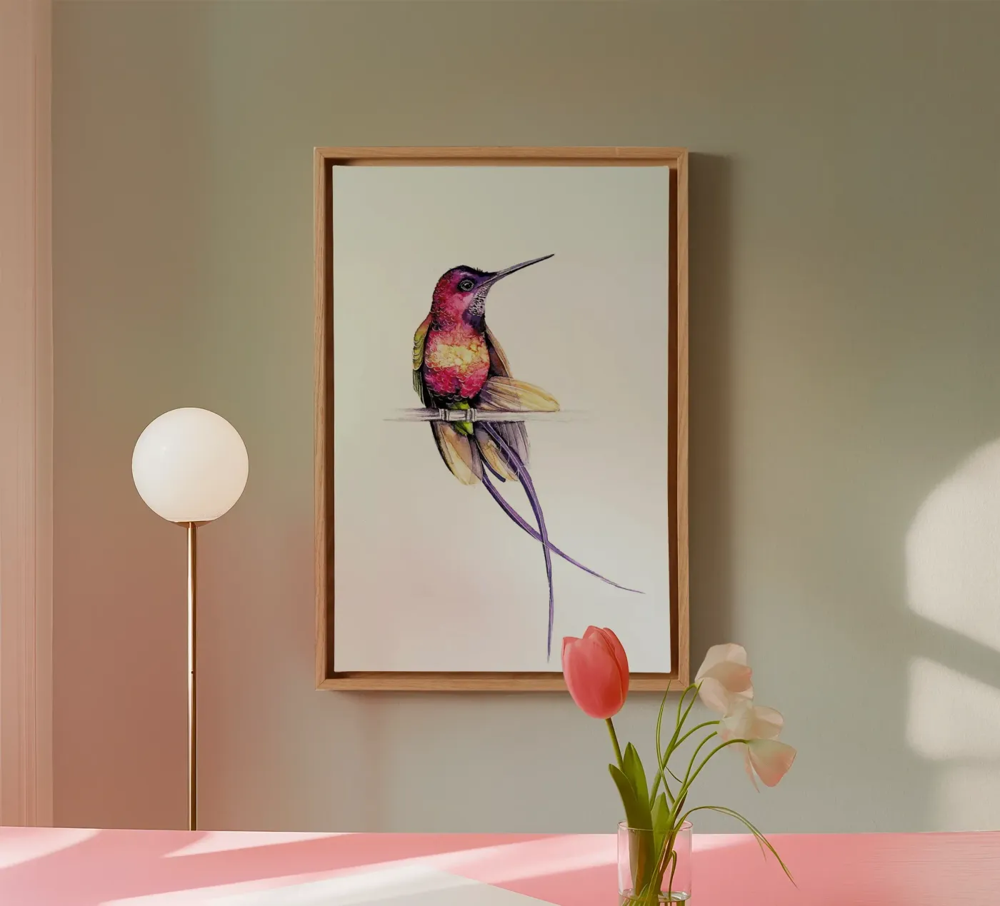 Hummingbird canvas by Karolina Kijak