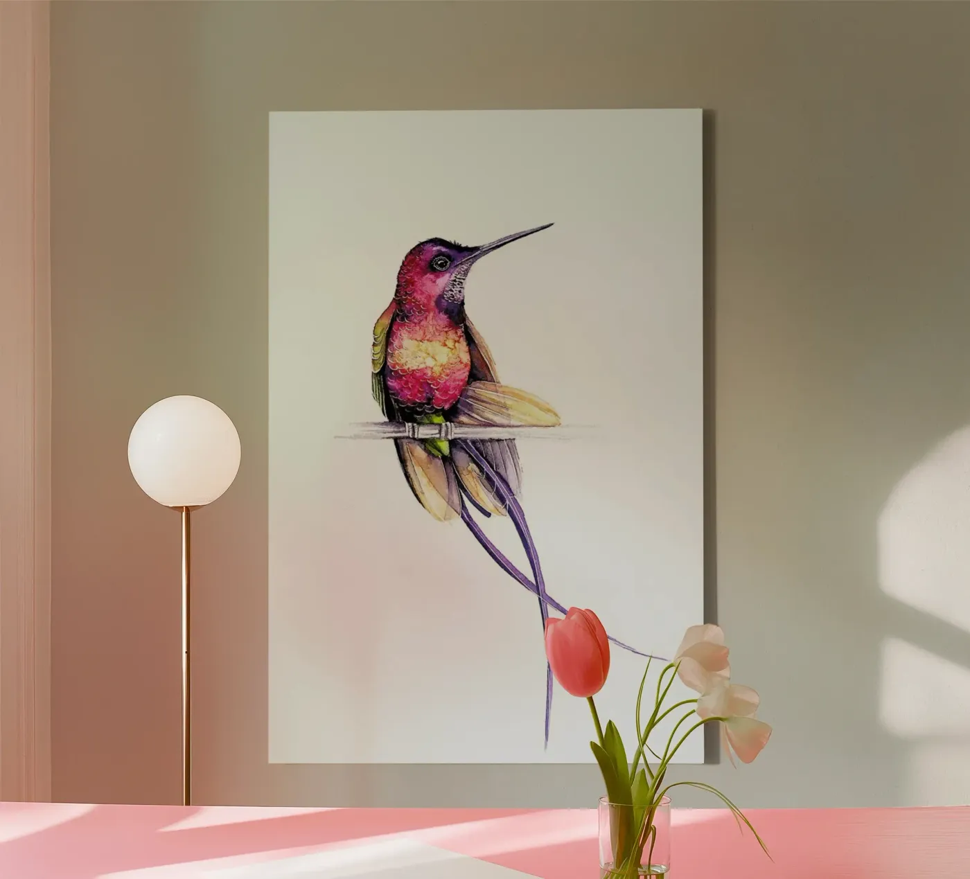 Hummingbird canvas by Karolina Kijak