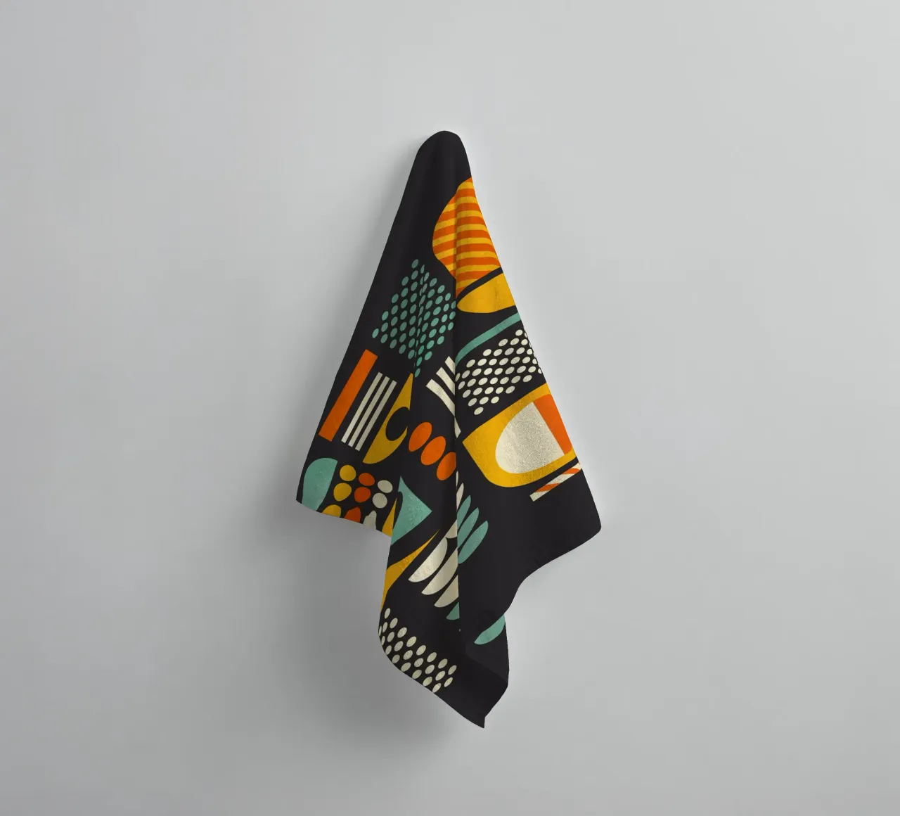 Bauhaus Geometric Pattern Art Print - Gris oscuro y tonos tierra toalla de baño de showmemars