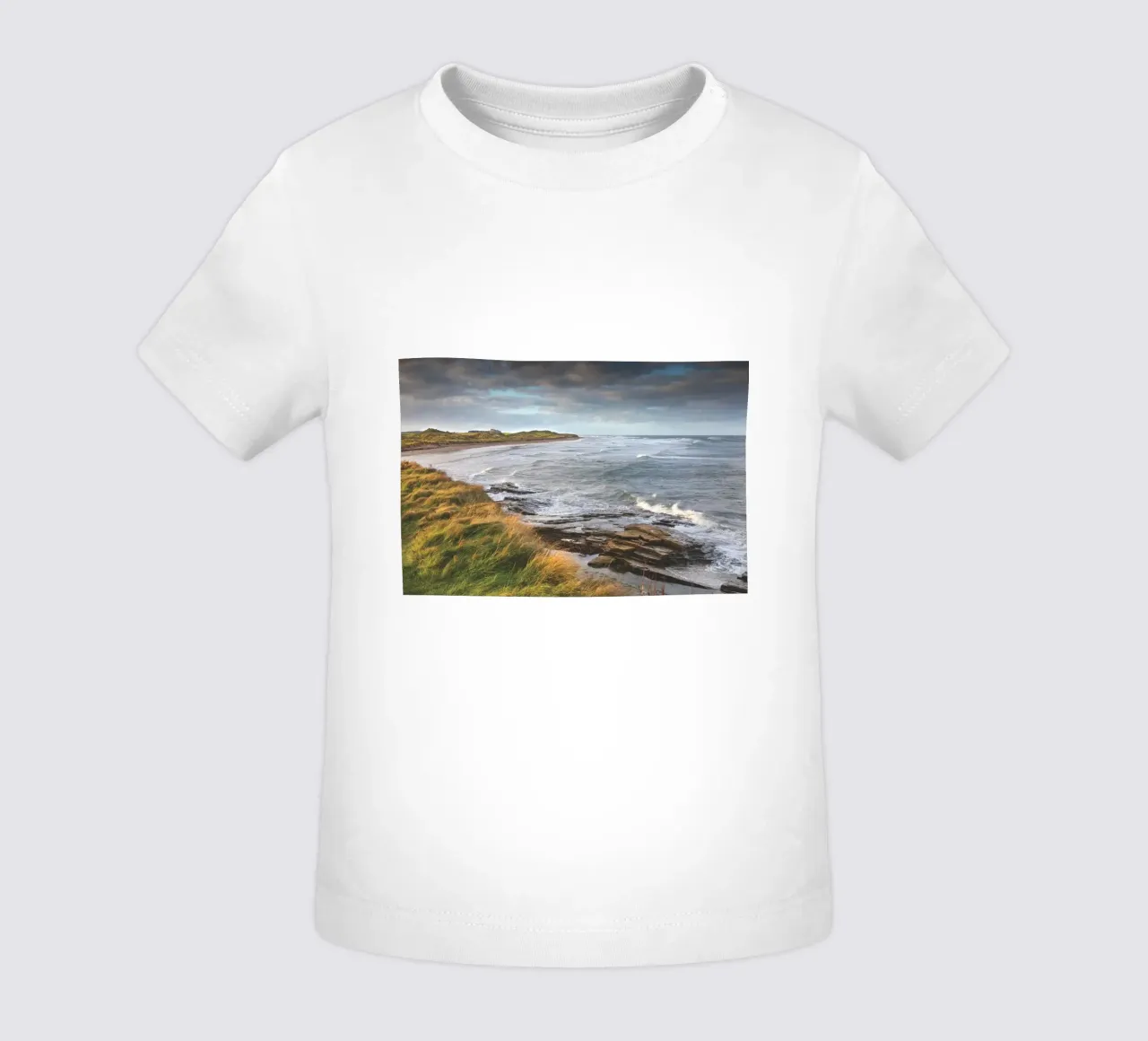 Nothumbrian Beach maglietta neonato da Dave Hare Photography