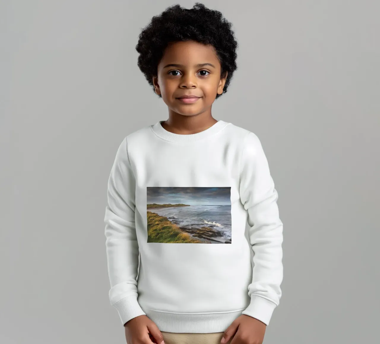 Nothumbrian Beach felpa bambino da Dave Hare Photography