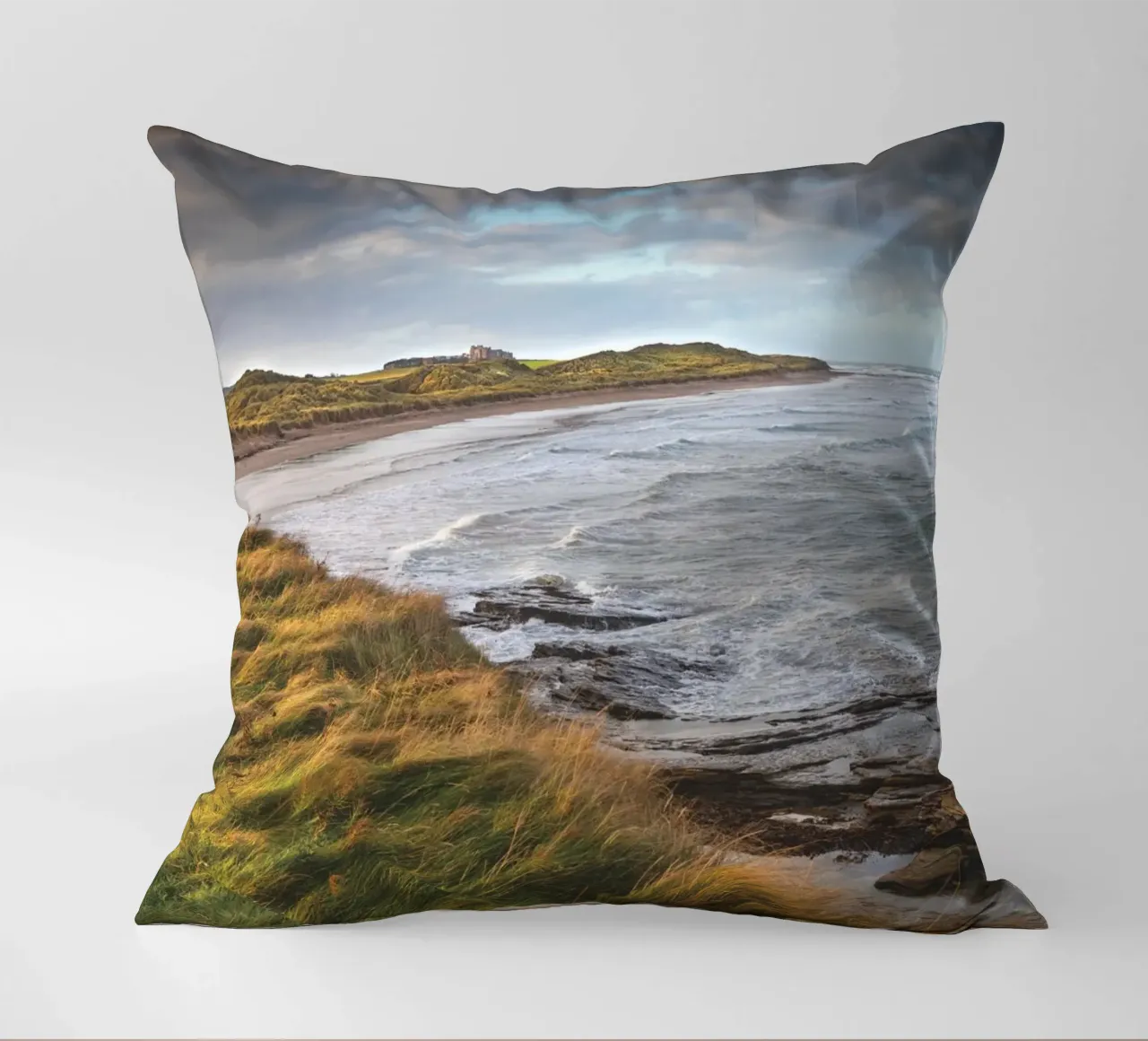 Nothumbrian Beach cuscino da Dave Hare Photography