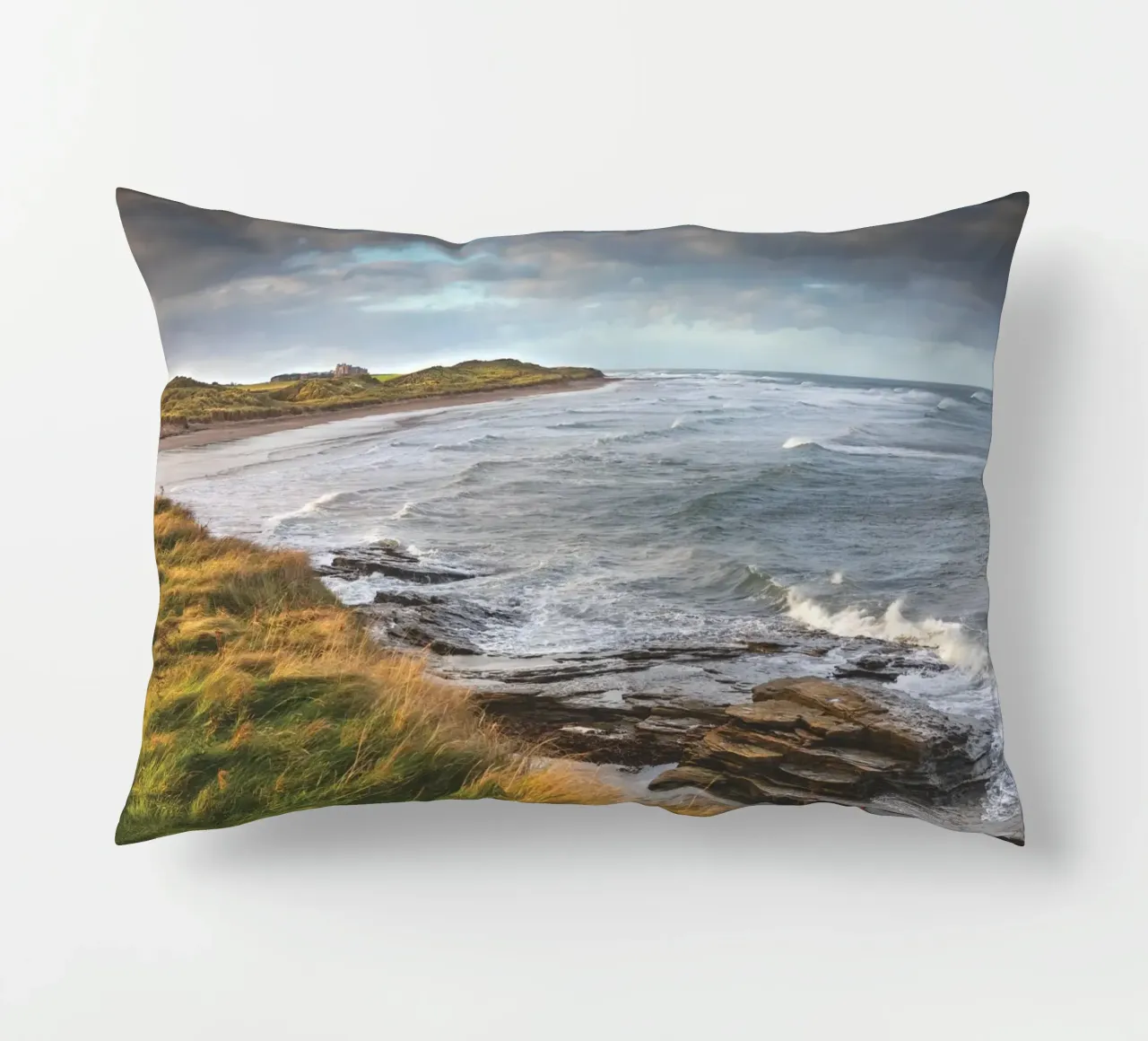 Nothumbrian Beach cuscino da Dave Hare Photography