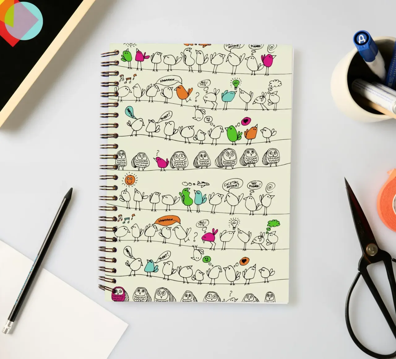 Birds on wire spiral notebook by a Love Supreme