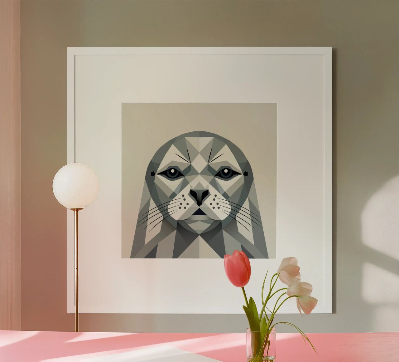 Abstracte zeehond - Geometrische schoonheid poster van namosh