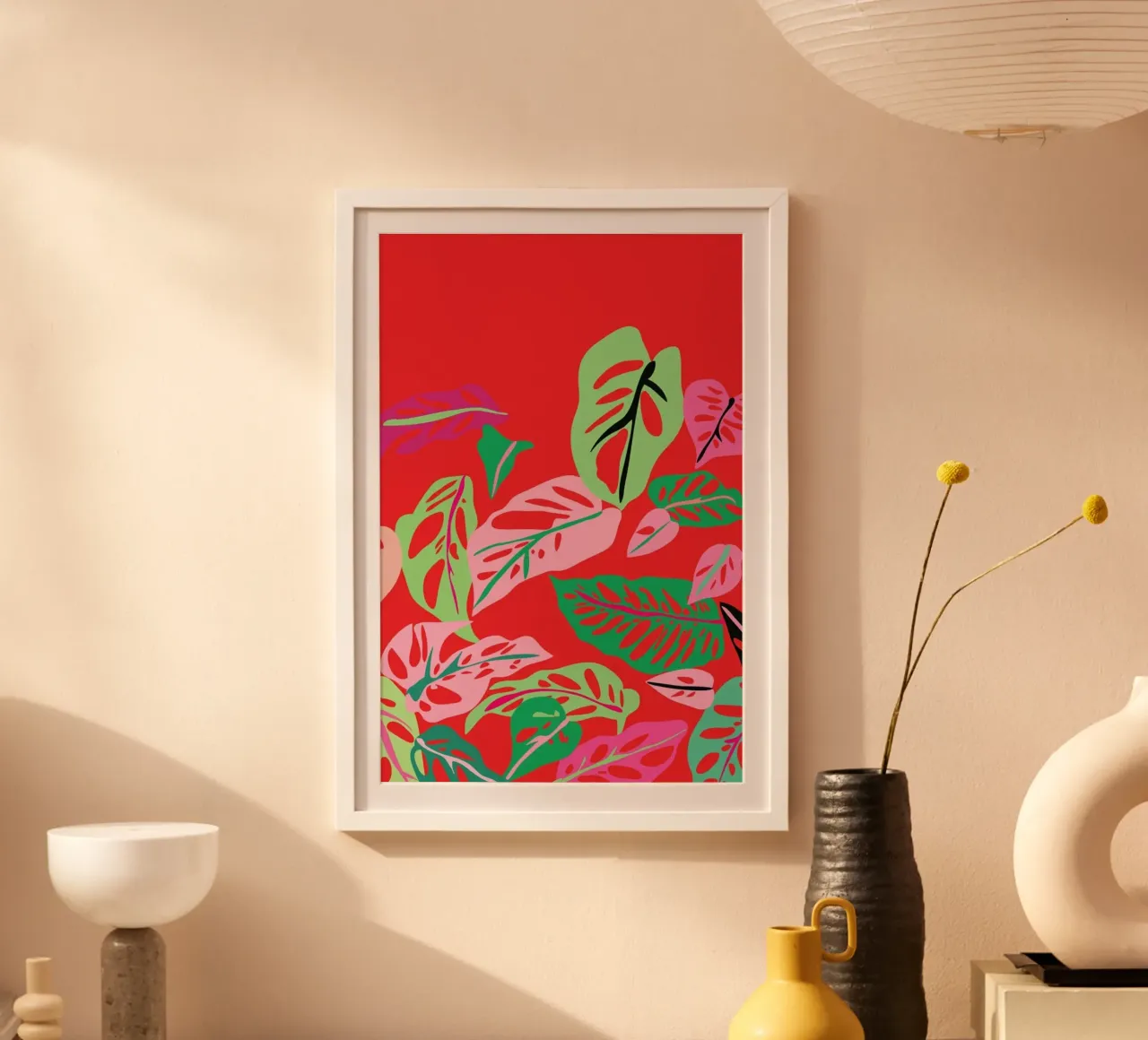 Monstera Obliqua poster con telaio in alluminio da Mariery Young