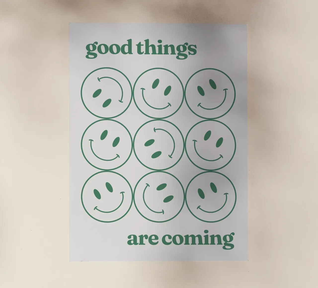 Le cose belle stanno arrivando Smiley verde pellicola backlit da Paigaam Studio