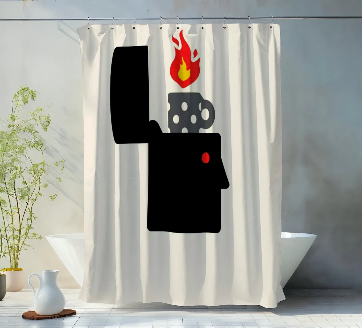 Firestarter douchegordijn van Viktor Hertz