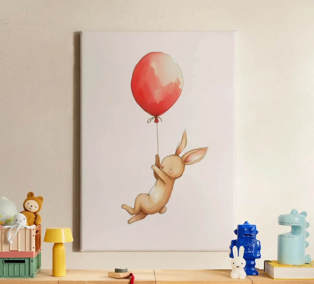 Piccolo coniglio, grande viaggio tela con Cornice a cassetta da KidzStudio