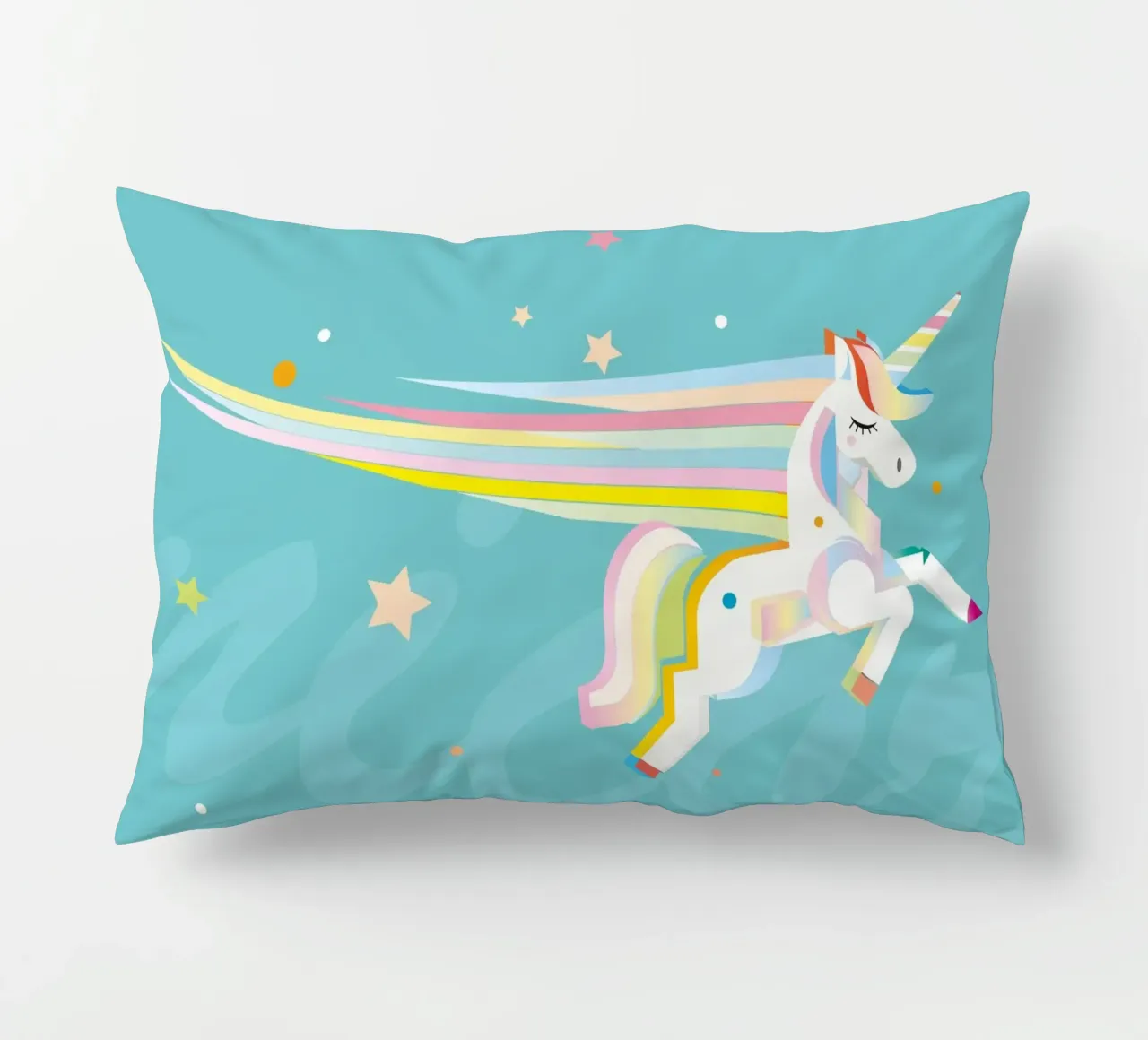 Magical unicorn - Colourful illustration decorative cushion by namosh