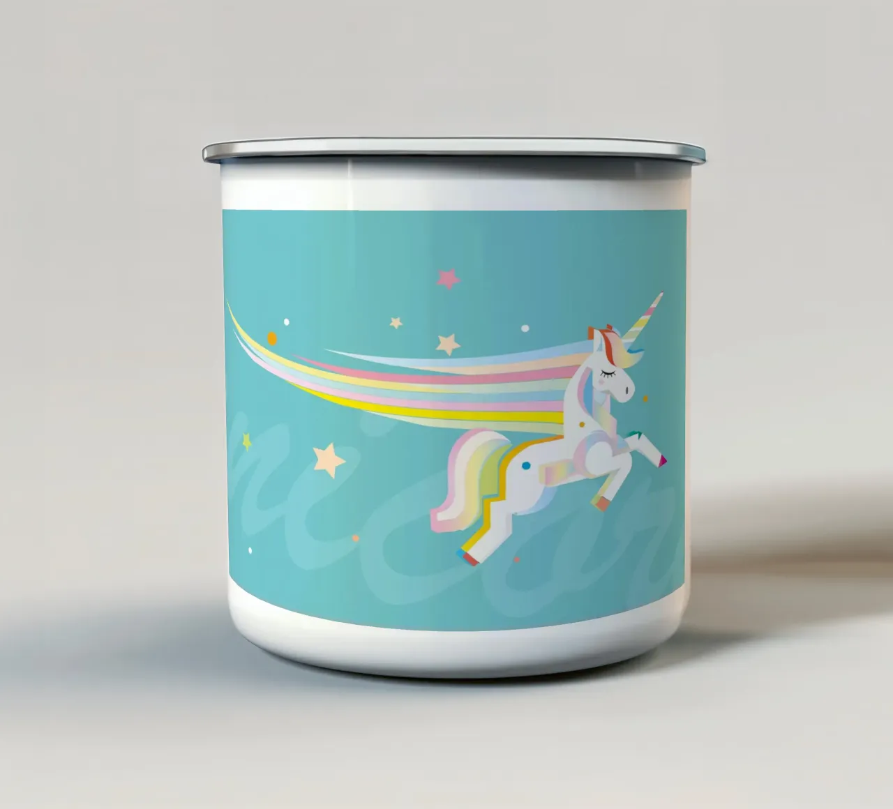 Magico unicorno - Illustrazione colorata tazza in smalto da namosh