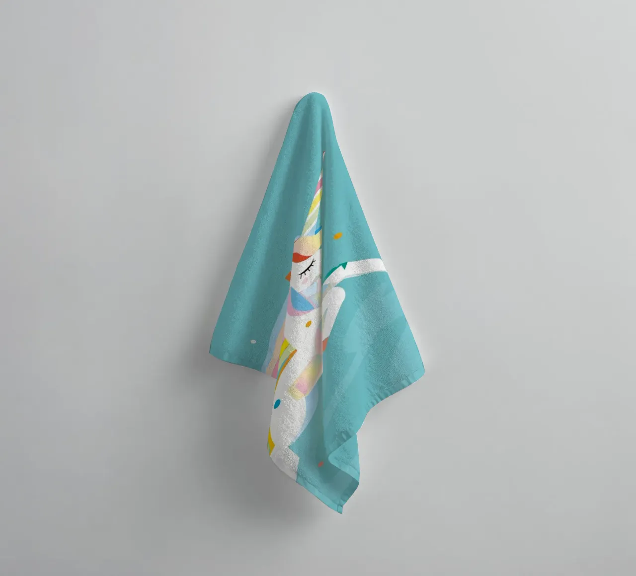 Magical unicorn - Colourful illustration towel by namosh