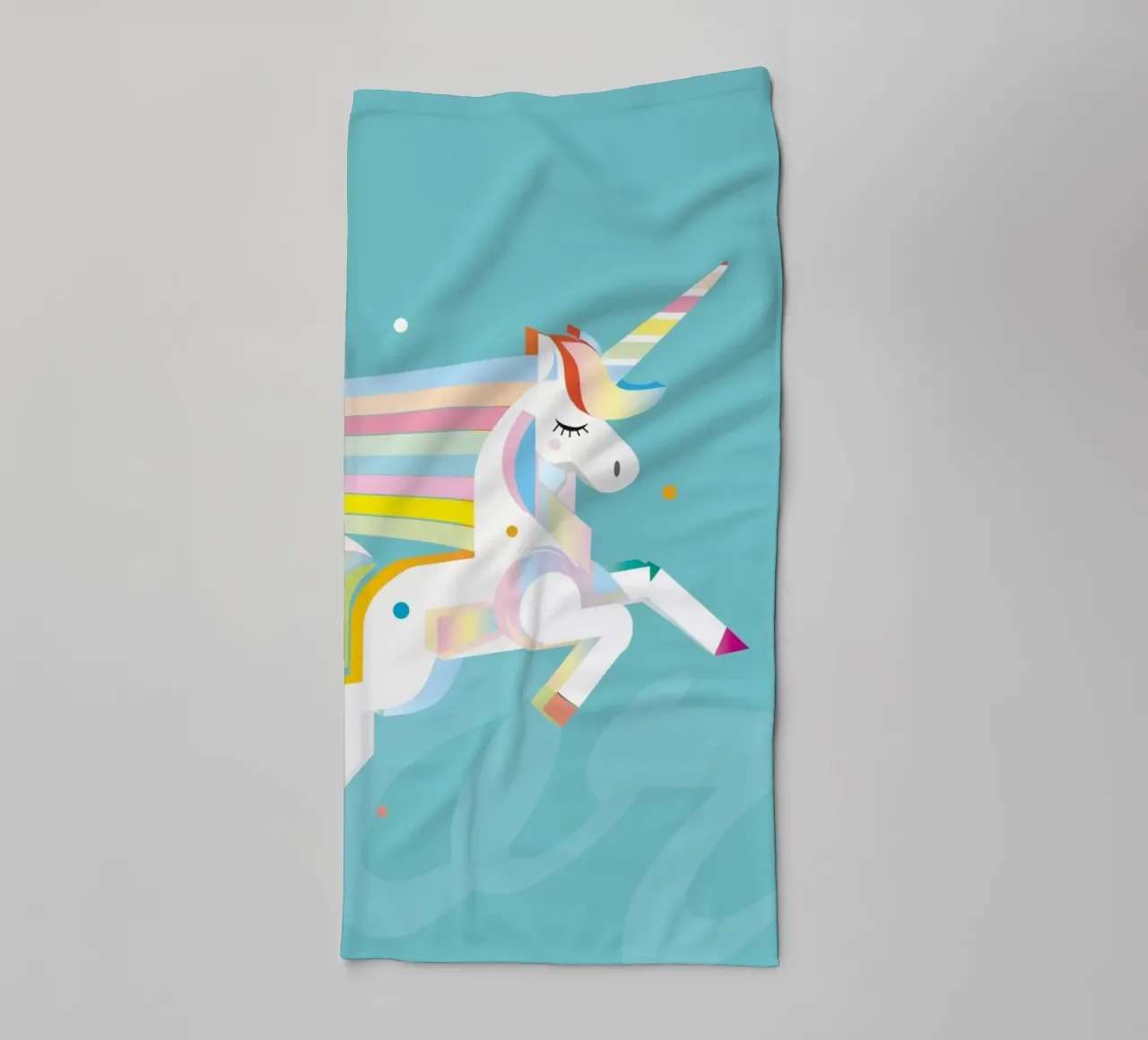 Magical unicorn - Colourful illustration towel by namosh