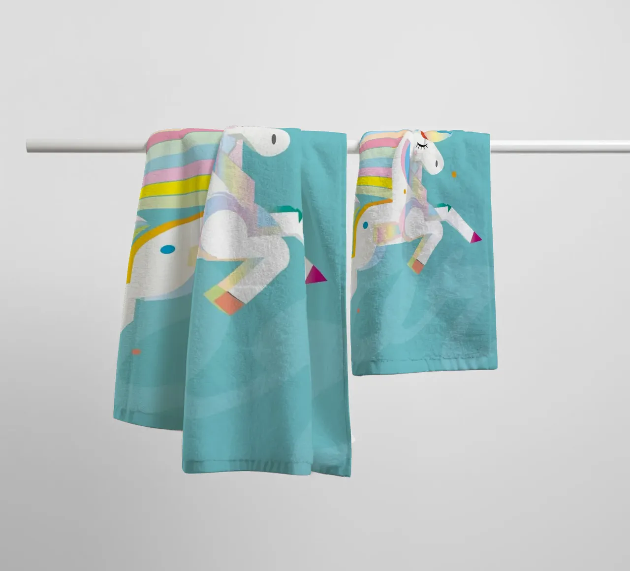 Magical unicorn - Colourful illustration towel by namosh
