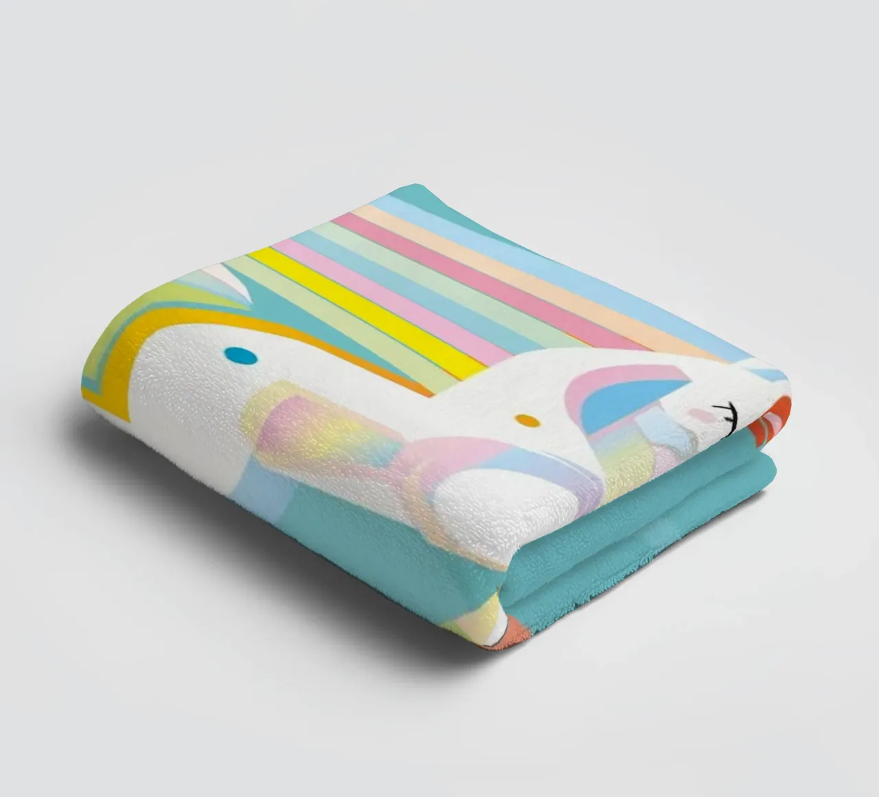 Magical unicorn - Colourful illustration towel by namosh