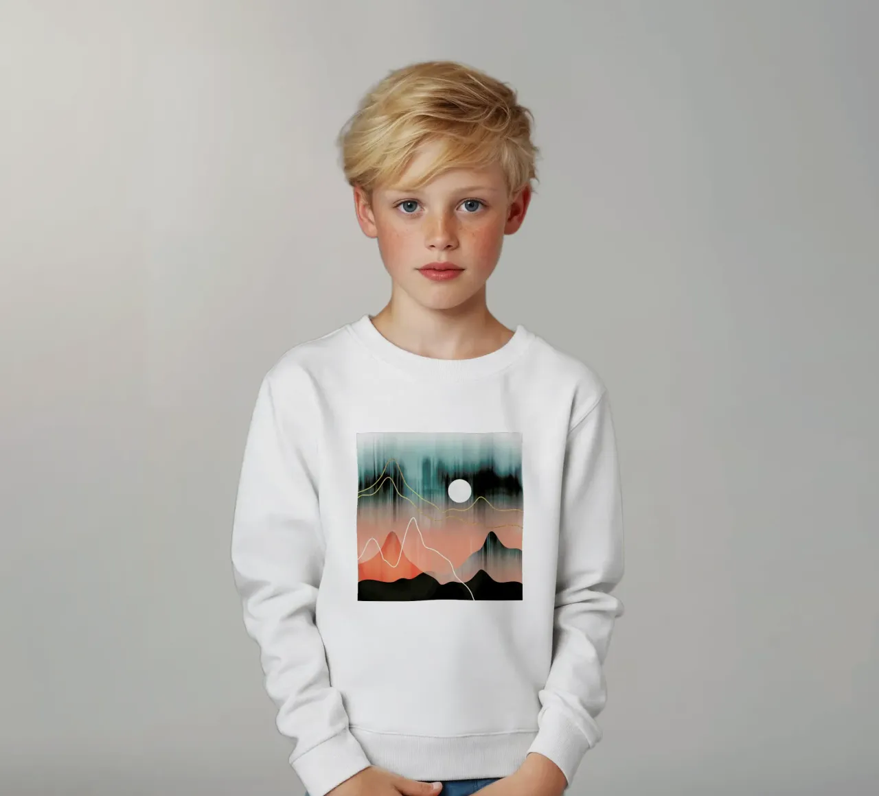 Mountainscape 2 felpa bambino da Elisabeth Fredriksson