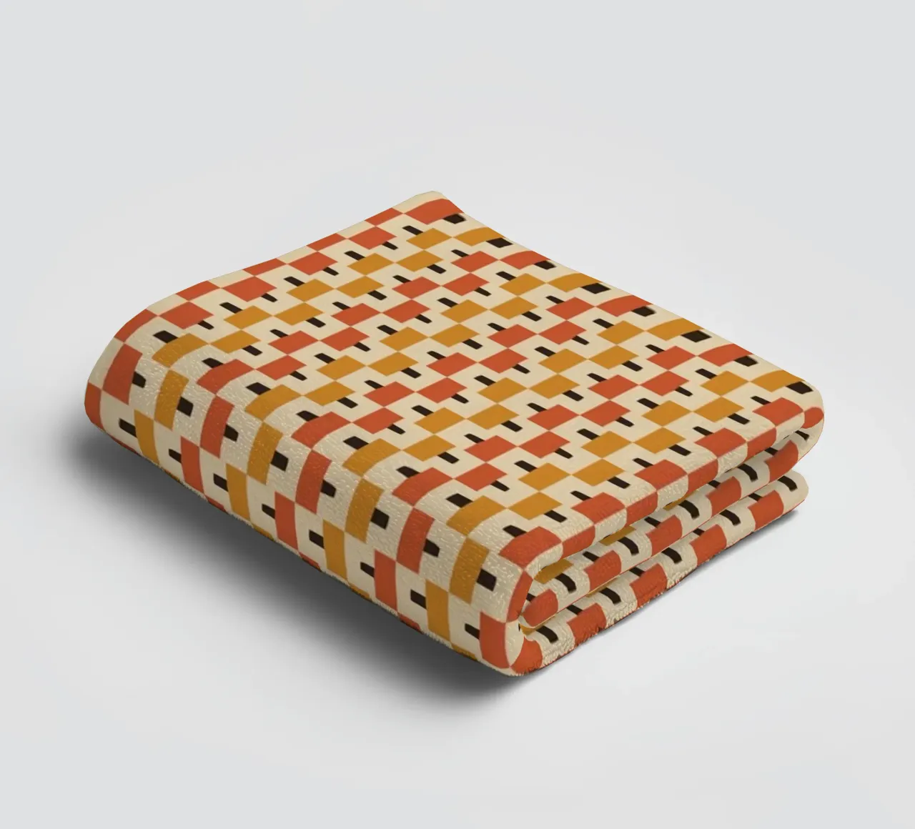 Motif sans couture en blocs de couleurs chaudes serviette de bain de Little Dean