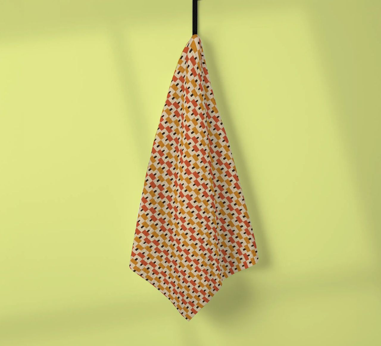 Modello senza cuciture a blocchi di colore caldo canovaccio da cucina da Little Dean