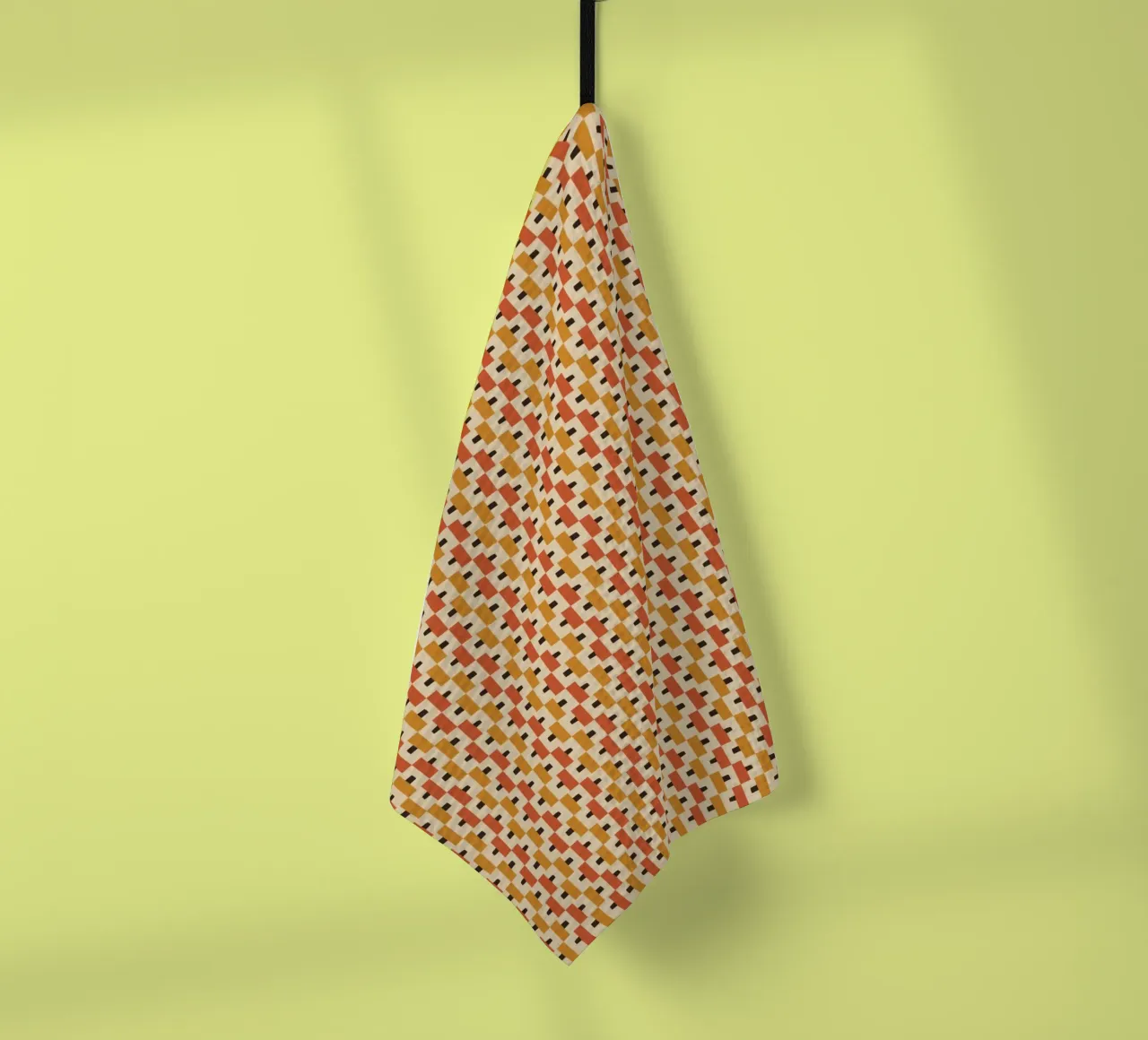 Motif sans couture en blocs de couleurs chaudes torchon de Little Dean
