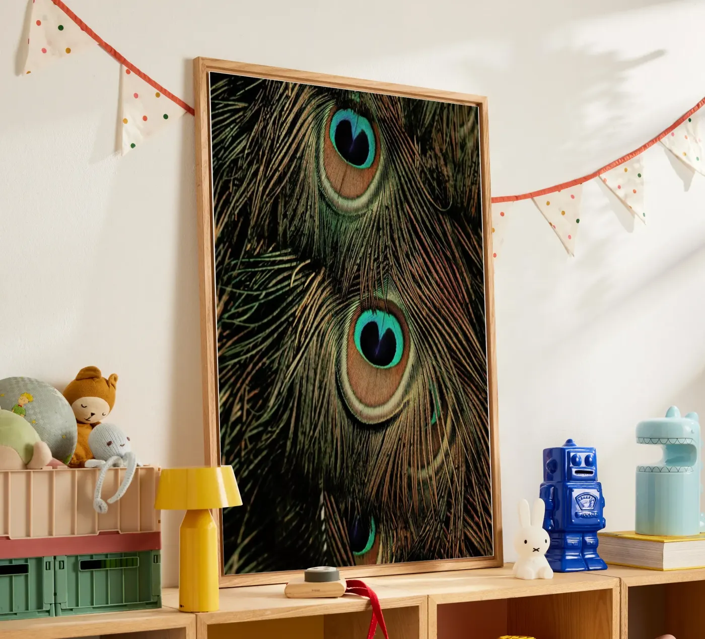 Peacock Feathers acryl van Ingrid Beddoes