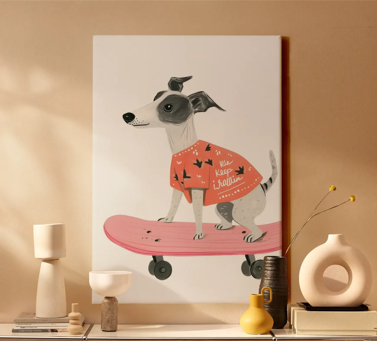 City Paw-sitive Vibes canvas met Baklijst van KidzStudio