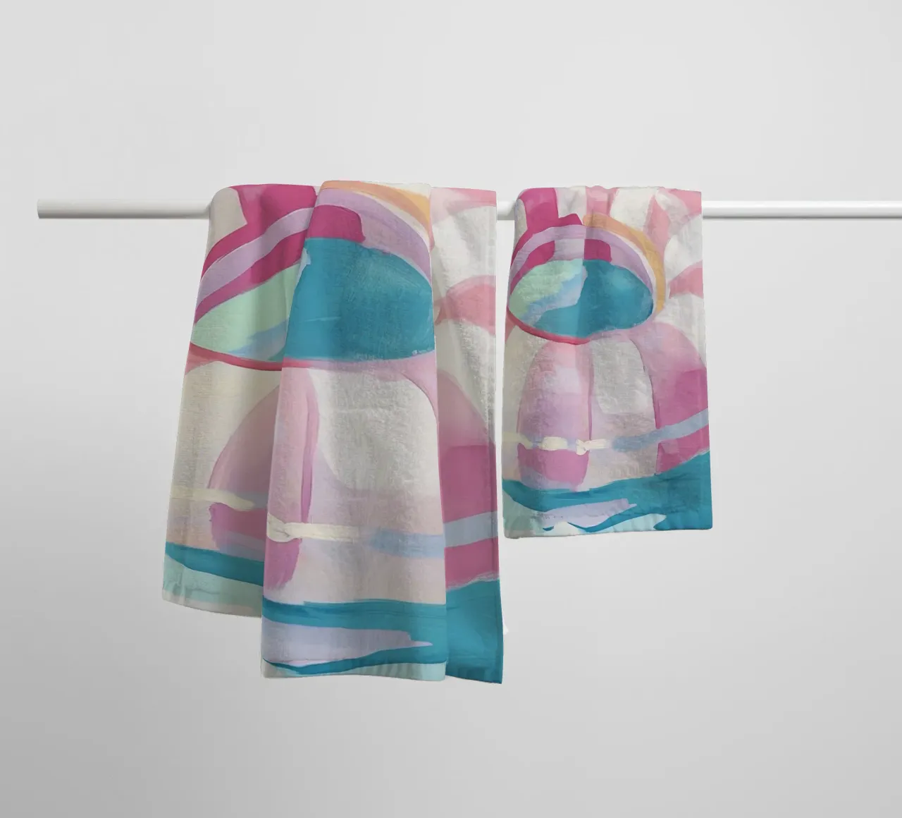 Pink floating tyre fun towel by Carinaprint