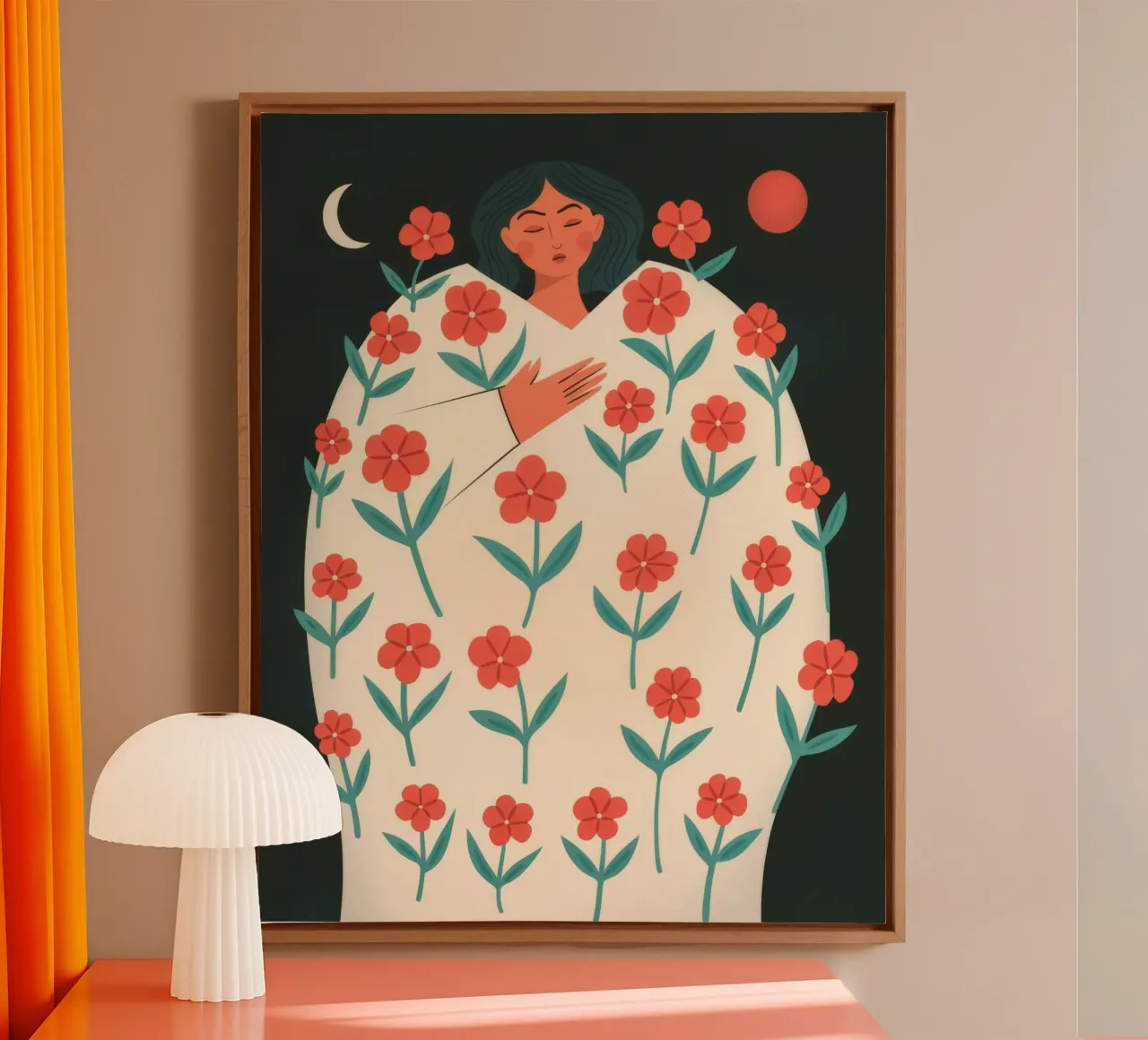 Beatitudine del comfort in petali tela con Cornice a cassetta da Prism Palette