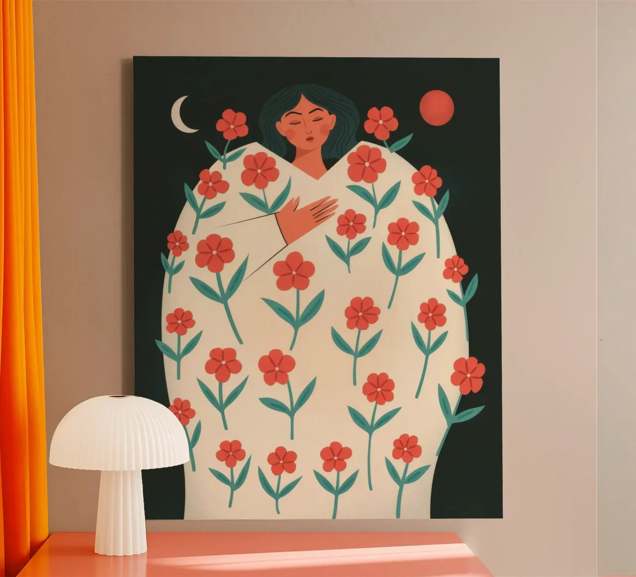 Beatitudine del comfort in petali tela con Cornice a cassetta da Prism Palette