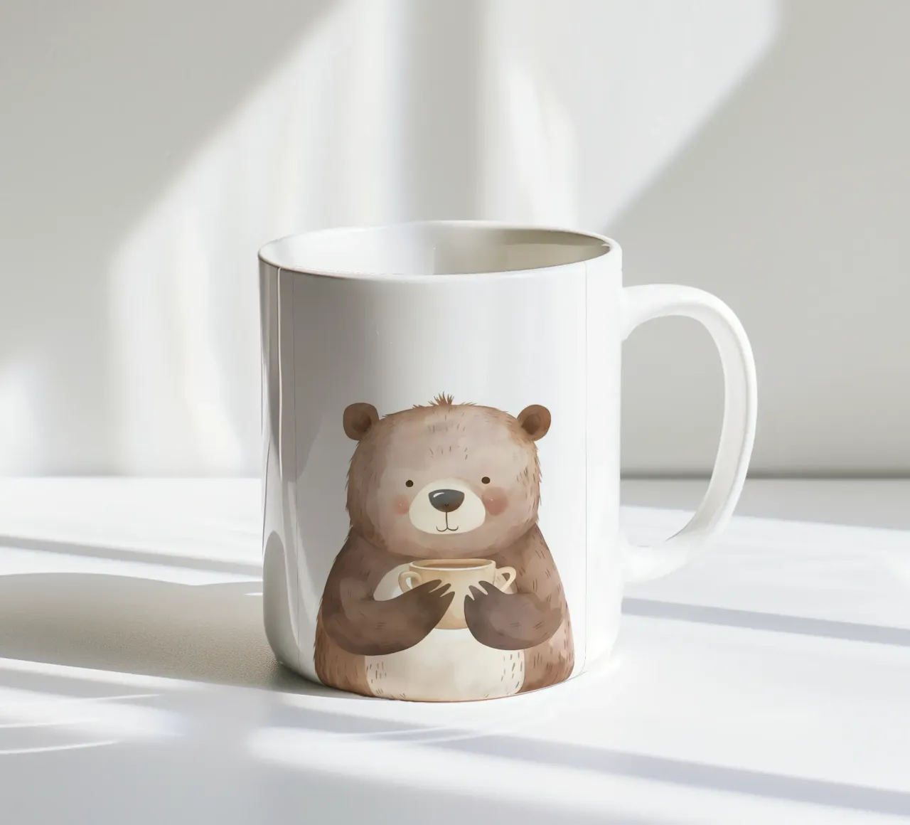 Saluti mattutini dall'orso coccolone tazza in ceramica da KidzStudio
